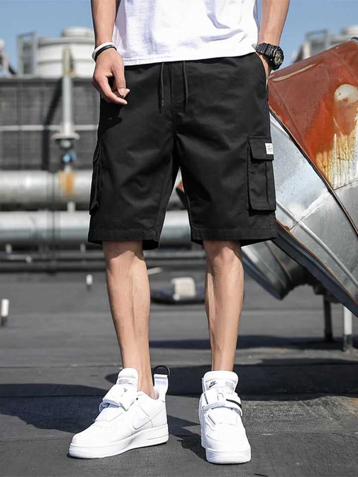 Summer Mens Cargo Shorts Cotton Loose Fit Big Size String Banding Men Short Pants Streetwear Casual Work Bermuda ShortsX240921