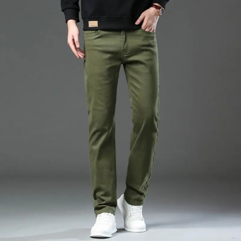 Fashion Straight Business casual stretch jeans mens Trouser 3-color plus size mens clothing ultra-thin jeans 28-44 240920 - view 7