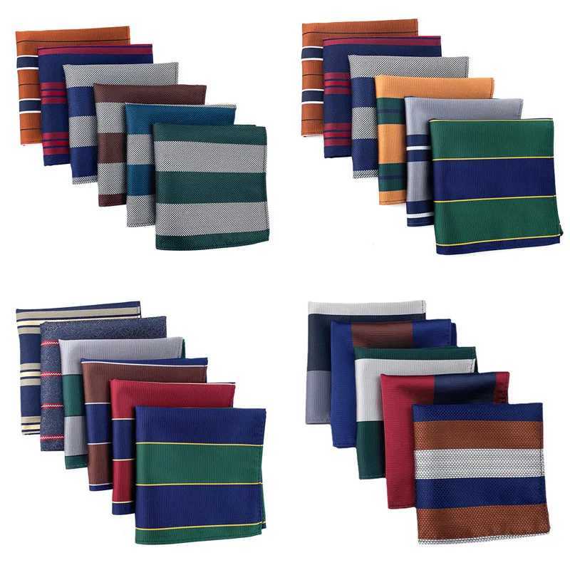 Luxury 25*25CM Mens Vintage Paisley Striped Silk Hanky Pocket Square Fashion Men Green Gray Hanky for Wedding Party Chest TowelX240921