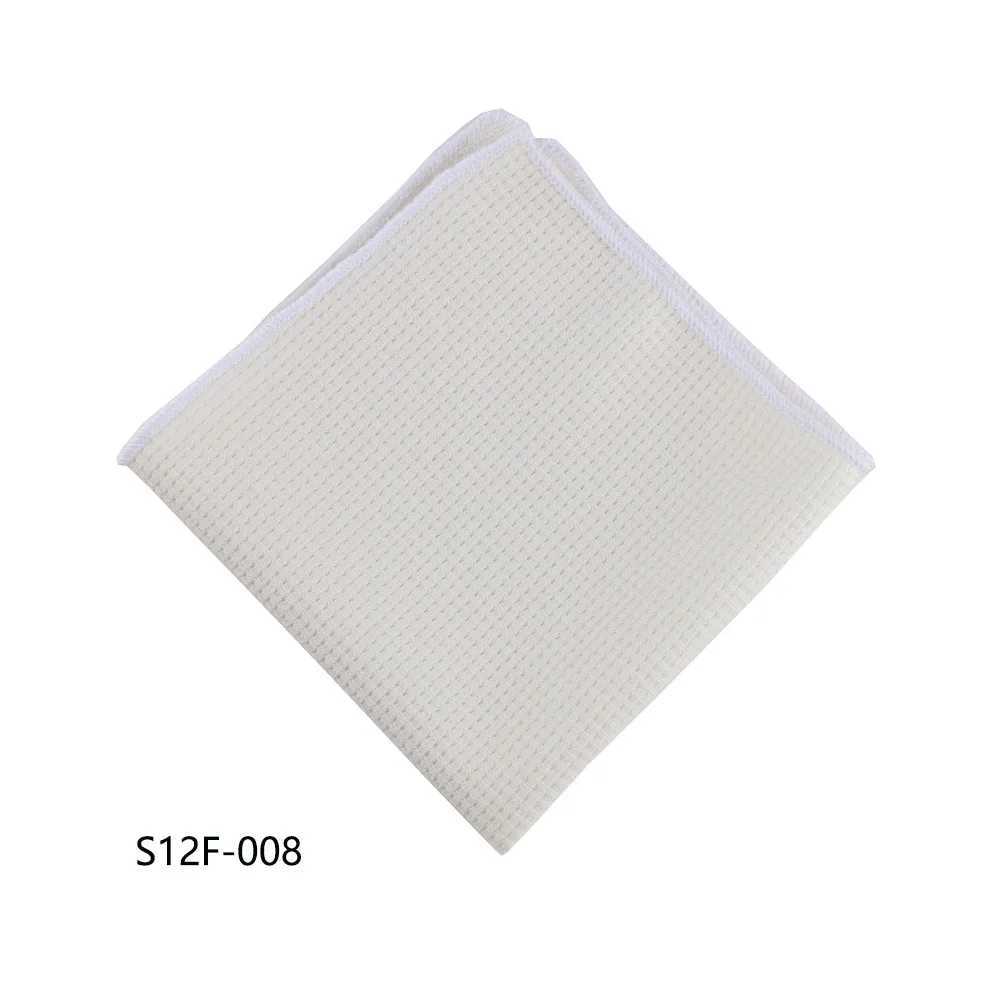 New Pure Solid Color Black White Pocket Square Cotton Linen Handkerchief 23CM Width Formal Dress Wedding Party Banquet HankyX240921
