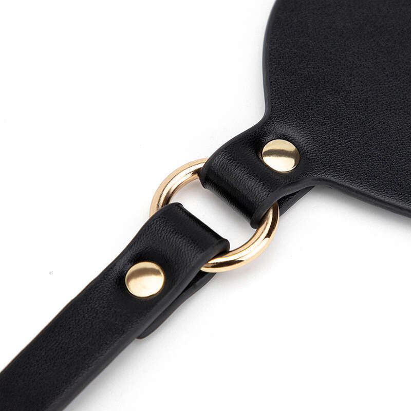SM sex prop black blackout eye mask, high-quality PU leather sex eye mask, teasing and flirting adult sex toy
