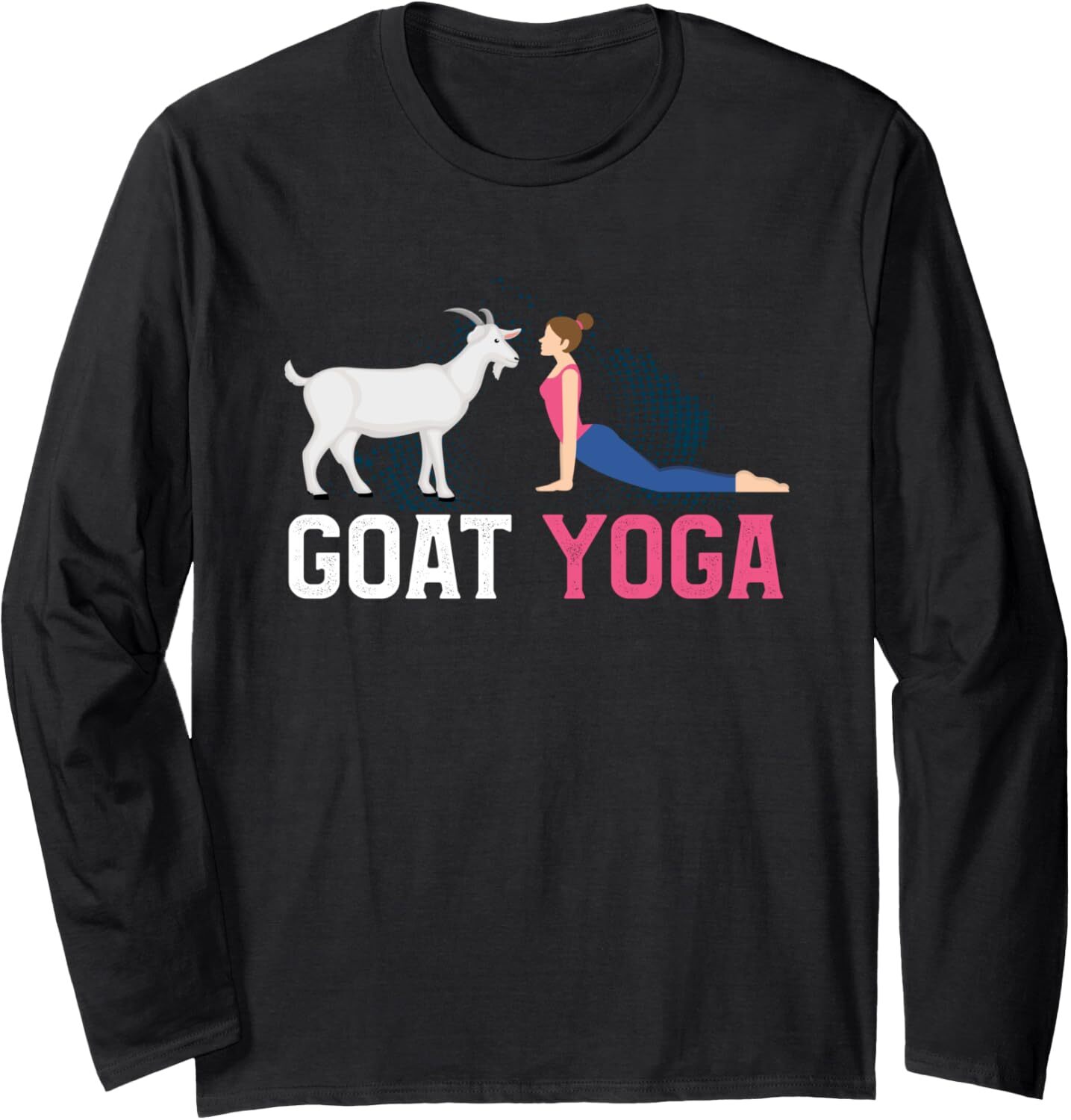 Long Sleeve Shirts for Men sweatshirt Funny Woman Facing Goat Upward Dog Pose Yoga Yogi Asana Long Sleeve Tee Streetwear Casual tops clothes