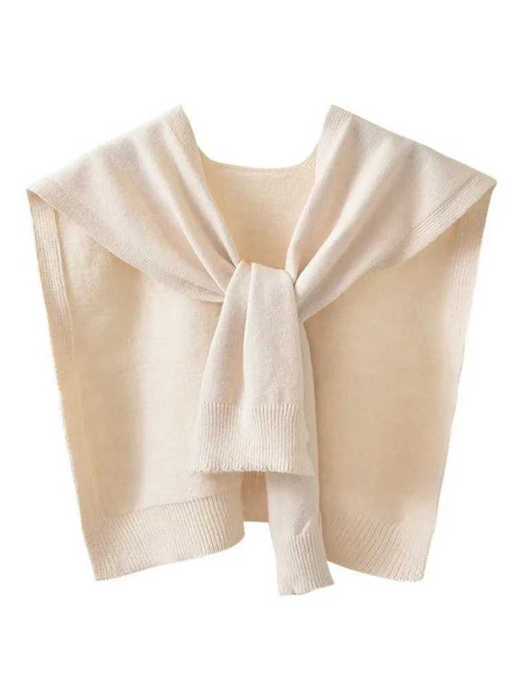 AOSSVIAO spring/summer Korean knitted shoulder solid color knot with air conditioning small shawl neck protection pink W240921