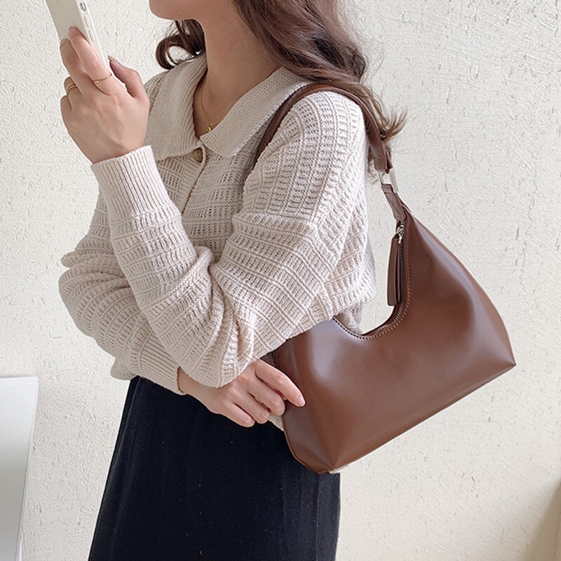 Women's 2023 Brand Designer Zipper Small Handbags Lady Fashion Shoulder Bag PU Leather Casual Hobo Bags