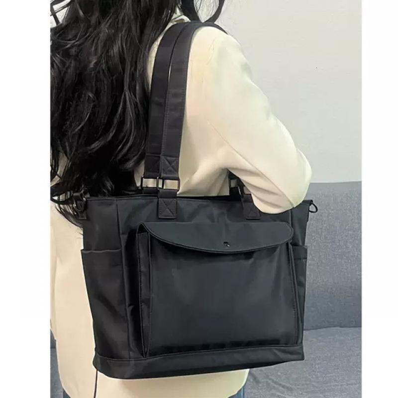 2024Women's Nylon Messenger Tote Zipper Shopping Bag, Travel Handbag, Adjustable Shoulder Strap, Student Bag