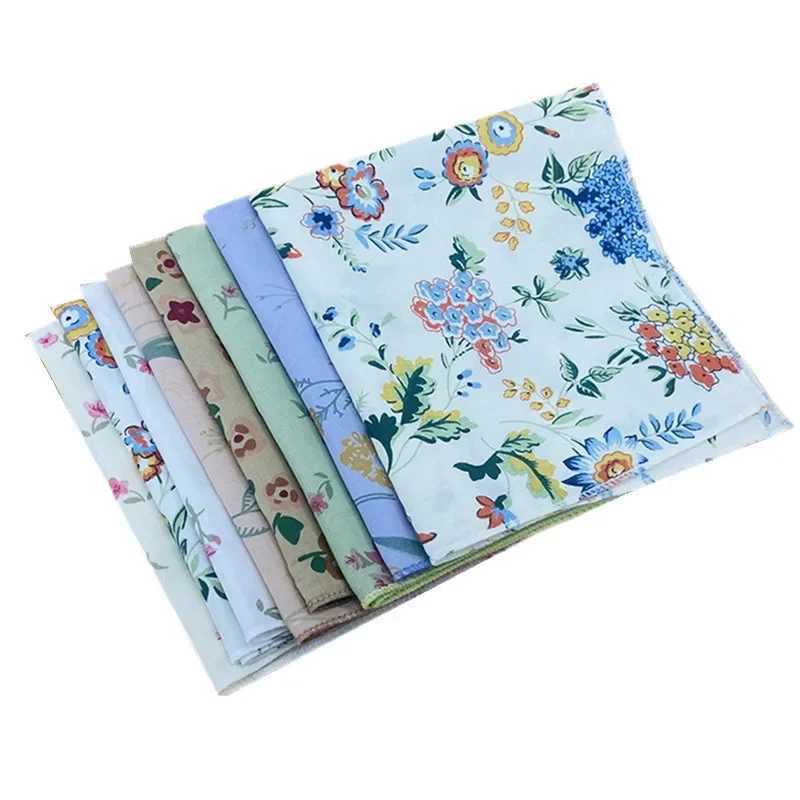 26x26cm Pure Cotton Flower Printed Womens Girl Hankies Handkerchiefs Soft Portable Children Square Hand Towels Party GiftX240921