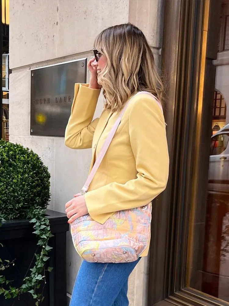 Commute Suit Coat Women Minimalism O-neck Full Sleeves Single Breasted Front Split Female Blazer Coats 2024 Autumn Slim Lady Top 240918