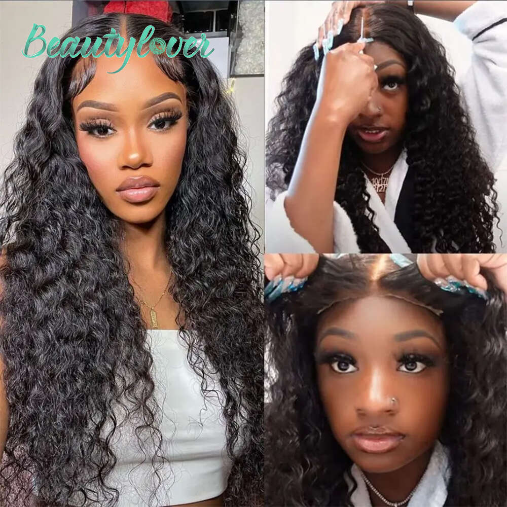 4x6 Water Wave Wig Ready To Wear Lace Closure Glueless Wigs Pre-Cut 30 Inch Brazilian Human Hair