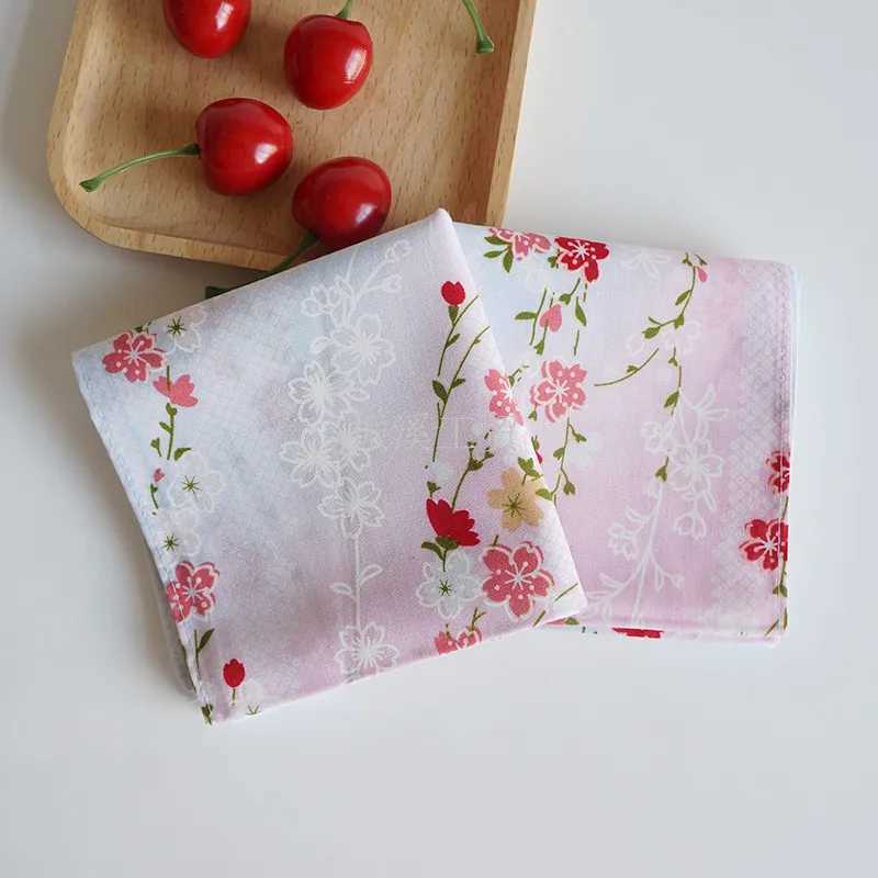 3Pcs 43x43cm Printed 100% Cotton Womens Sweater Scarf Handle Wedding Valentines Day Gift W240921