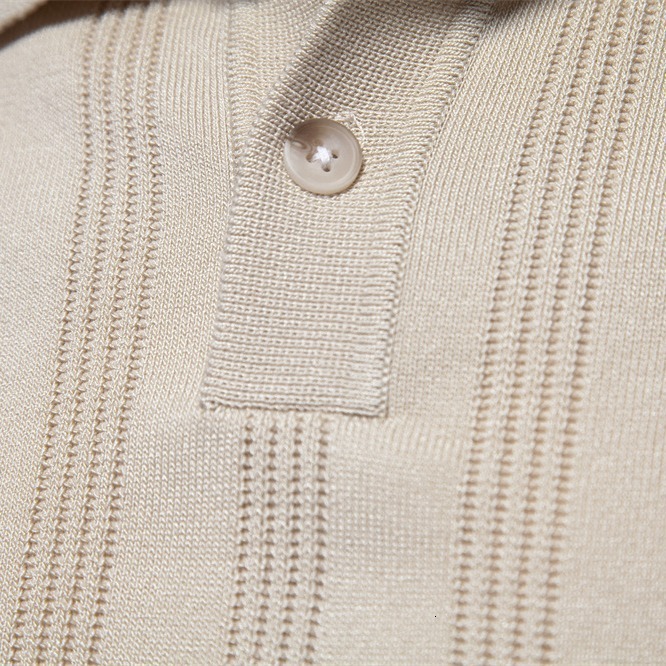 2024 Summer New Men's High Quality Sleeved Lapel Business Casual Knitted Polo Shirt Man Short Sleeve T-Shirts