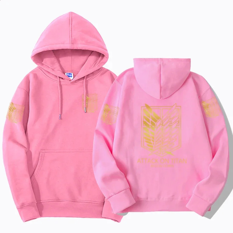 2024 Attack on Titan printed hooded sweatshirt Harajuku round neck sweater AOT sleeve sportswear 240918