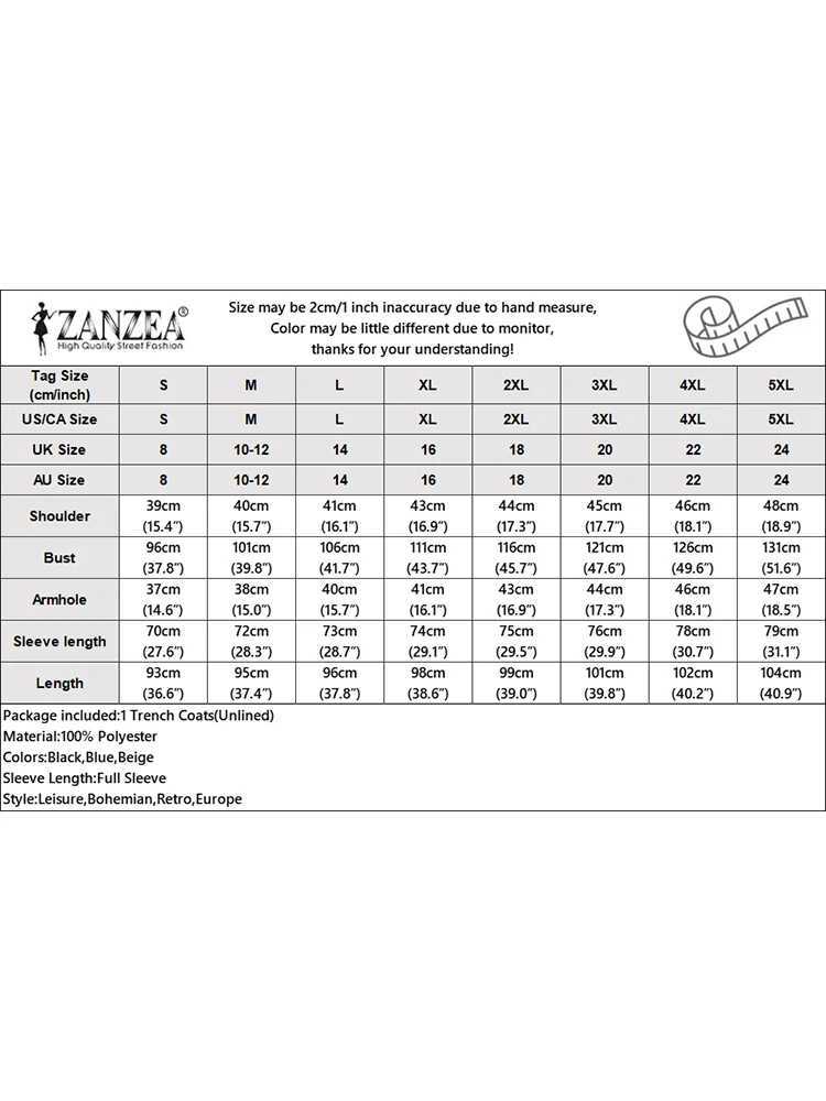 Women Thin Trench Coats 2024 ZANZEA Autumn Fashion Solid Jackets Casual Lapel Neck Long Sleeve Loose Long Windbreaker OutwearX240921