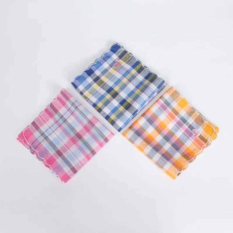 3Pcs 28x28cm square multi-color plain weave womens pocket wedding party business chest towel handle W240921