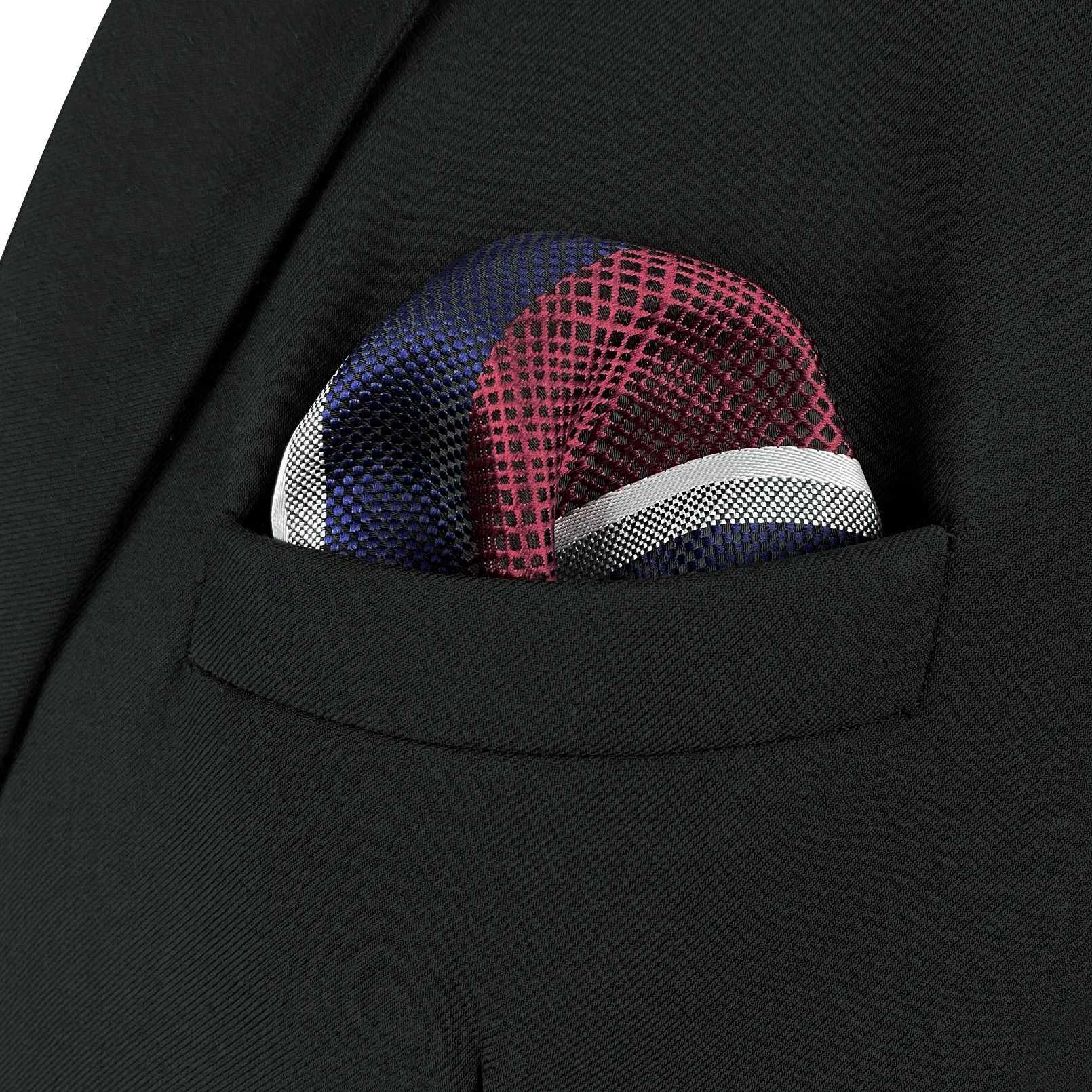 Colorful Dot Deep Red Business Multi Color Pocket Square Mens Classic Set Gift Stripe Handle Checker Checkes Accessories W240921