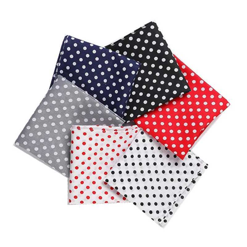 3Pcs 50x50cm 100% pure cotton retro polka dot printed headband for men and women helmsman square Bandanas tea party discount W240921
