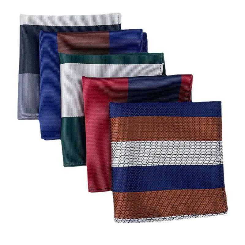 Luxury 25*25CM Mens Vintage Paisley Striped Silk Hanky Pocket Square Fashion Men Green Gray Hanky for Wedding Party Chest TowelX240921