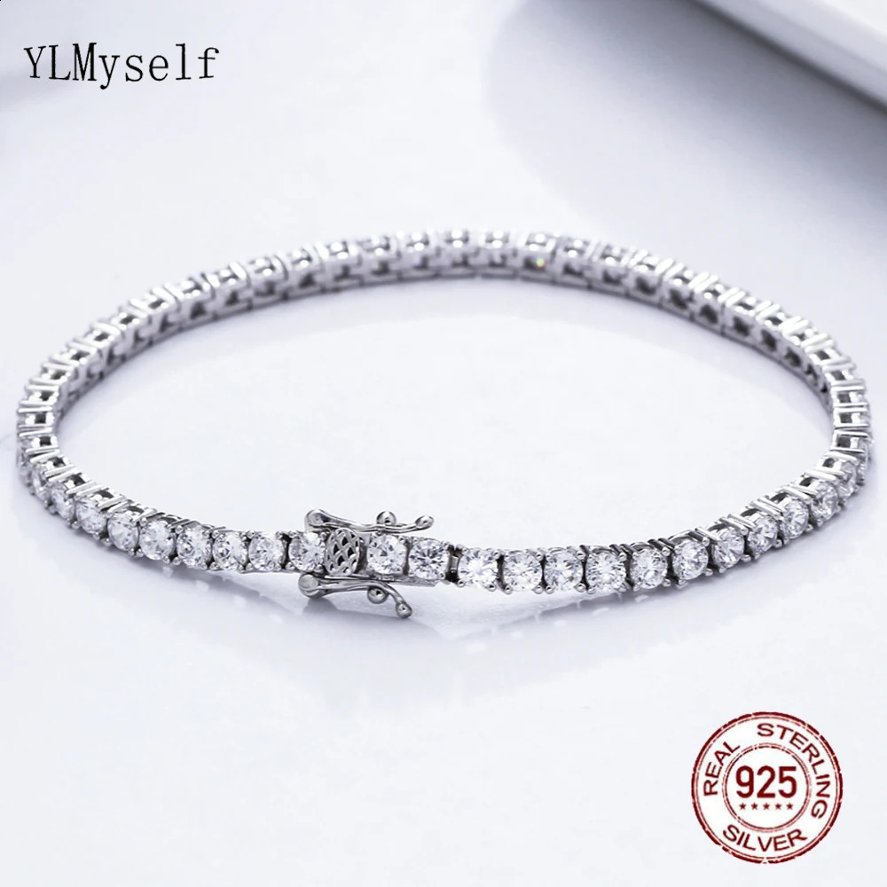 Pure silver 16205CM tennis bracelet jewelry 24mm 5A CZ eternal gift for wife amazing genuine 925 240912