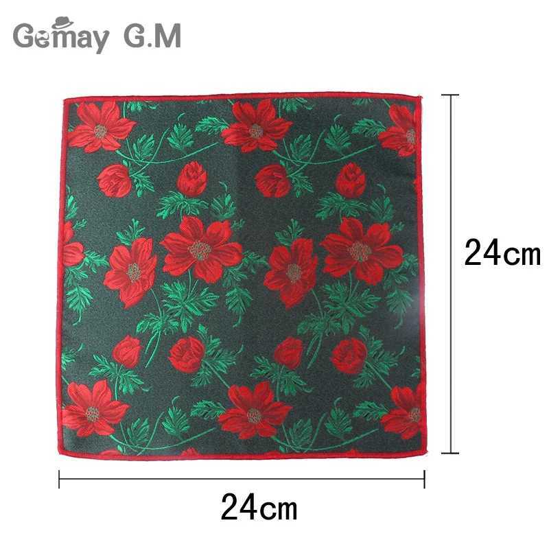 Floral Jacquard Mens Pocket Square Gift Vintage Hanks Wedding Pocket Towel Mens Set Chest Towel Handle 24 x 24 cm W240921