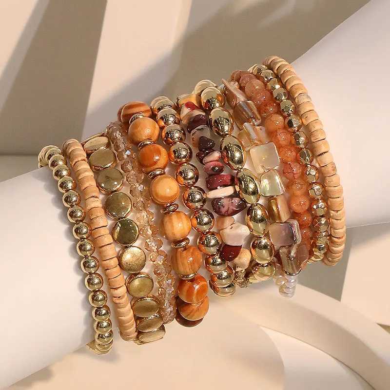 12pcs Fashion Boho Sandy Beach Style Beaded Bracelet Handmade Beach Party Elastic AnkletsX240921