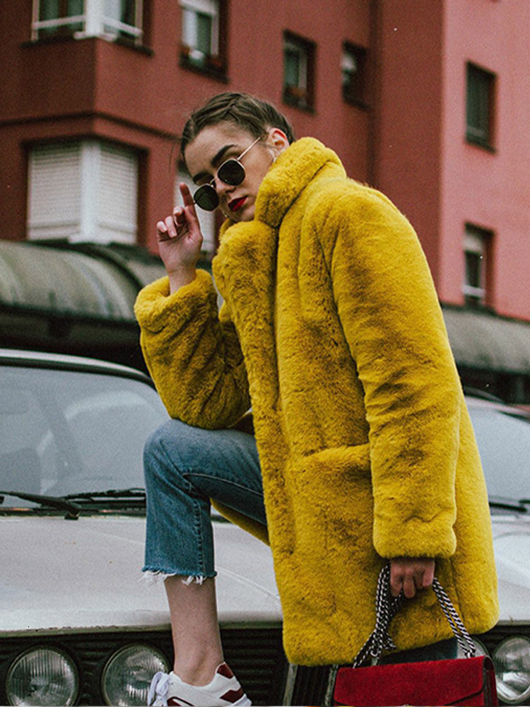 Warm Fur Coat Women Autumn Winter Thick Turndown Collar Pockets Loose Female Overcoat 2024 New Fashion Solid Street Lady Outwear