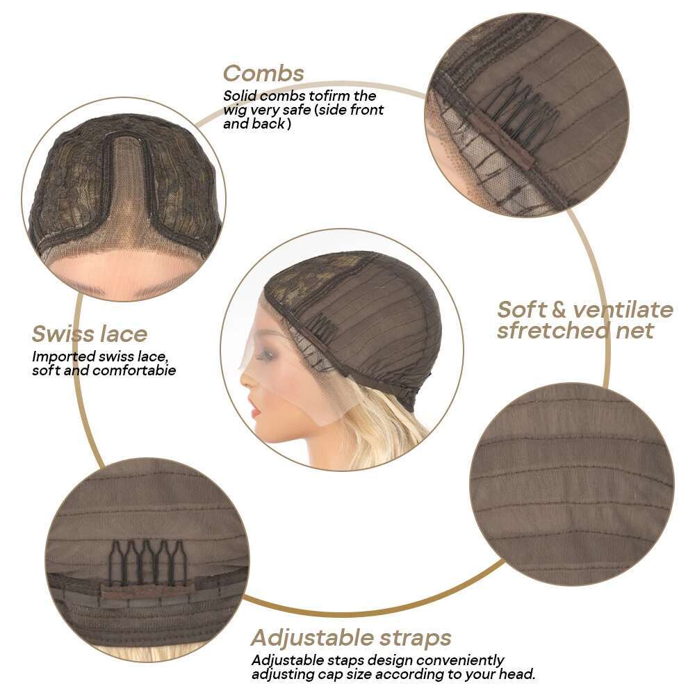 Ash Honey Blonde Front 13x4 Synthetic Hair HD Transparent 613 Colored Lace Frontal Wigs For Women Highlight Wig Cosplay