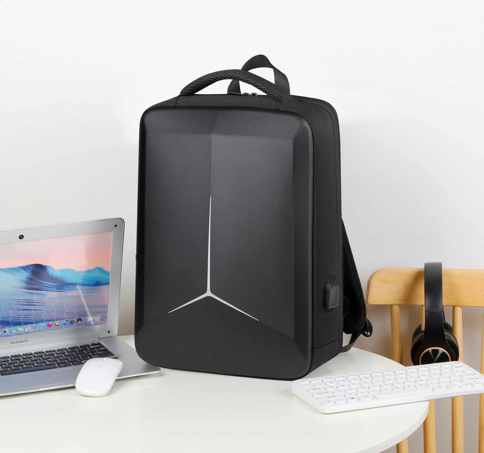 15 inch mens travel backpack waterproof and cut resistant worry free commuting bag hard shell laptop business 240919