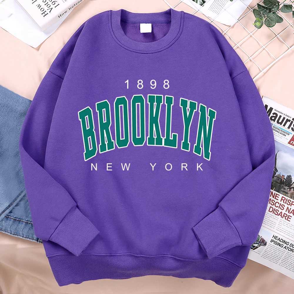 1898 Brooklyn New York printed clothing mens wool sweatshirt fashionable casual loose hoodie autumn cartoon womens hoodie W240921