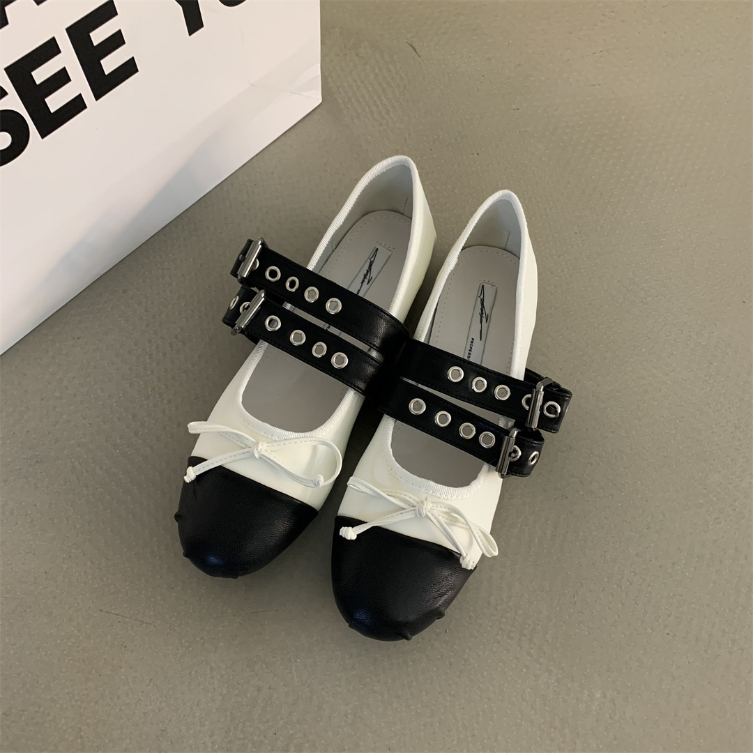 French bow ballet Mary Jane shallow mouth flat sole single shoes, 2024 autumn women's shoes