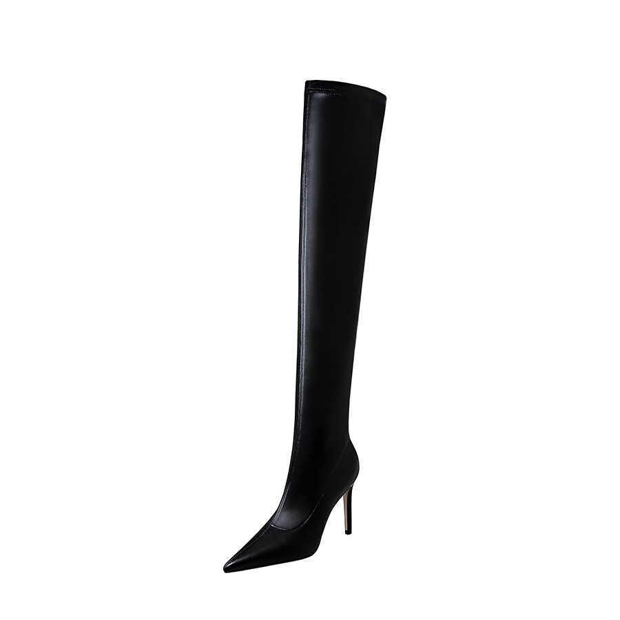 CMM Fashion Simple Thin Heel High Heel Pointy Winter Sexy Nightclub Slim Legged Over Knee Boots
