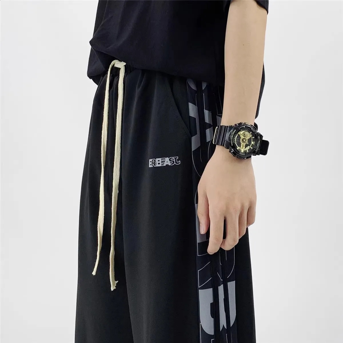 American street hiphop European and high sweatpants fashion vintage printed casual pants 240910