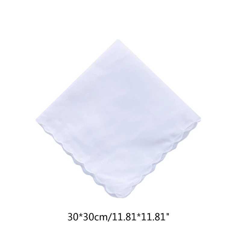 Lightweight White Handkerchiefs Cotton Square Hankie Washable Chest Towel Pocket Handkerchiefs for Adult Wedding PartyX240921