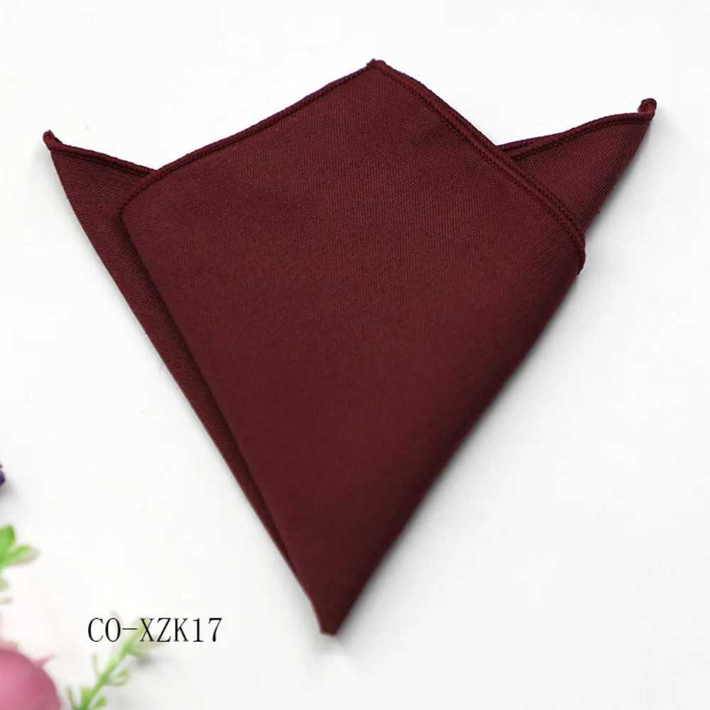 Solid Striped Brown Pocket Square 23CM Cotton Mens Suit Handkerchief Groom Host Hanky Wedding Party Chest Tie Suit AccessoriesX240921