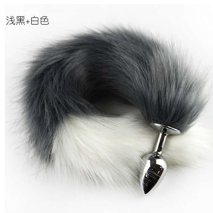 SM Sex Toys Double Color Tail Anal Plug Metal Anal Plug Adult Products Female SM Alternative Toys Masturbation Utensils