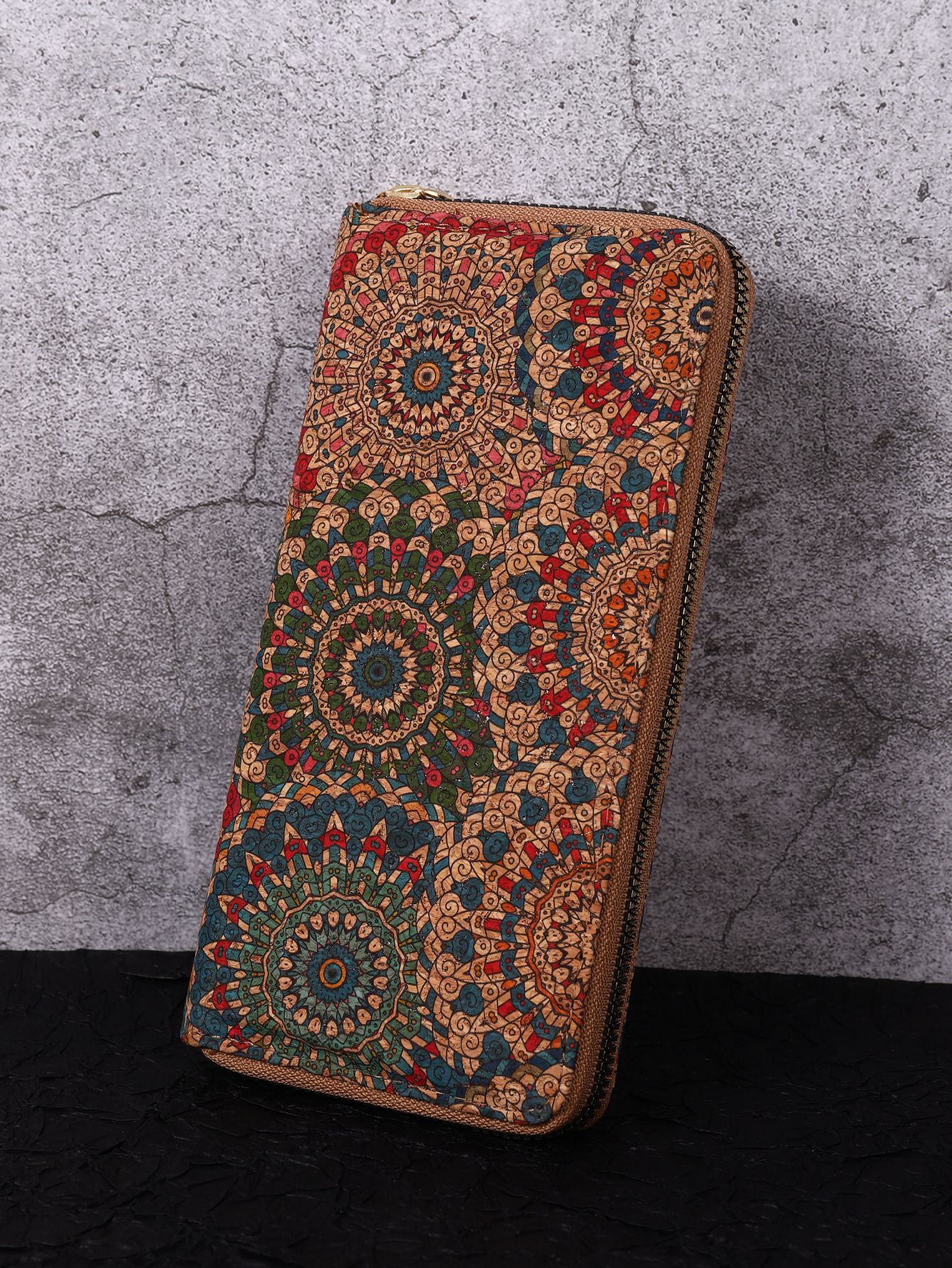 2024 new women's designer wallet PU portable multifunctional large capacity multi card slot personalized art wood grain women's long wallet 