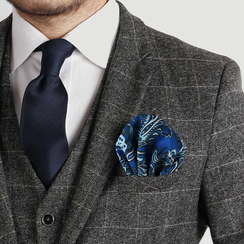 Tailor Smith New Arrival Big Size Suit Handkerchief Printing Soft Handkerchief Men Chest Towel Circle Wave Floral Plaid HankyX240921