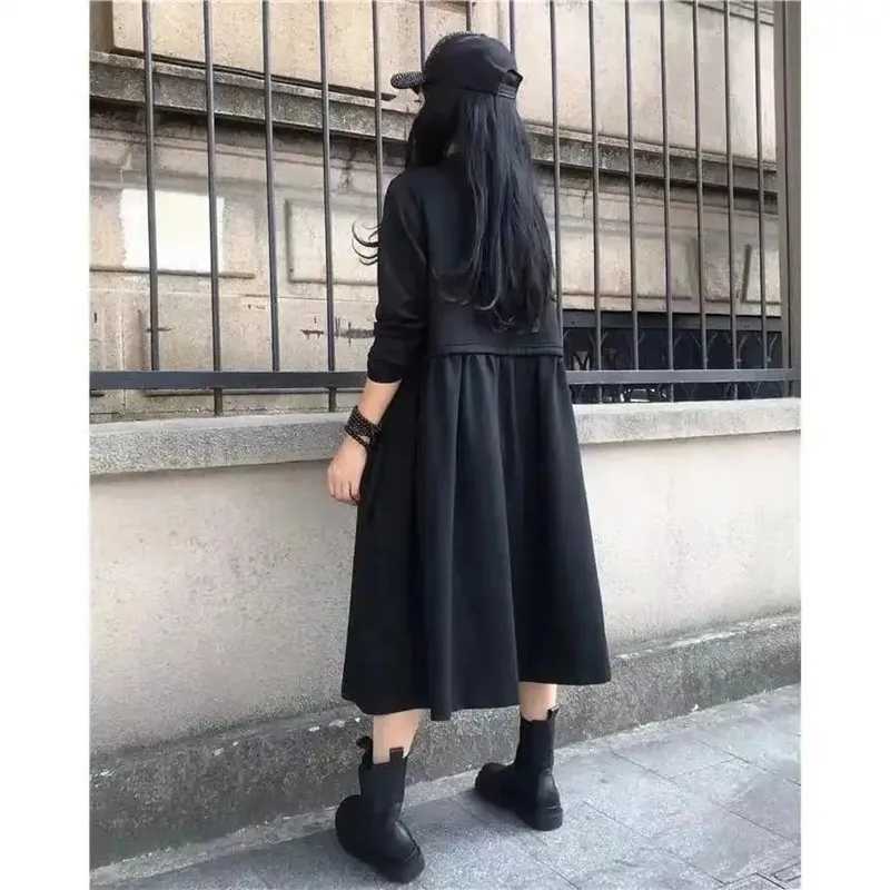 Black Windbreakers Temperament Fashion Women Trench Coat 2023 Spring Autumn New Ladies Jacket Loose Wild Long Female OuterwearX240921