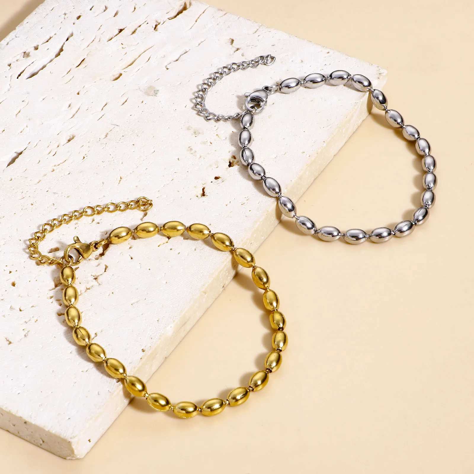 Classic 304 Stainless Steel Ball Chain Bracelets For Women Choice Jewelry With Lobster Claw Clasp Extender Chain 17cm long 1 PCX240921