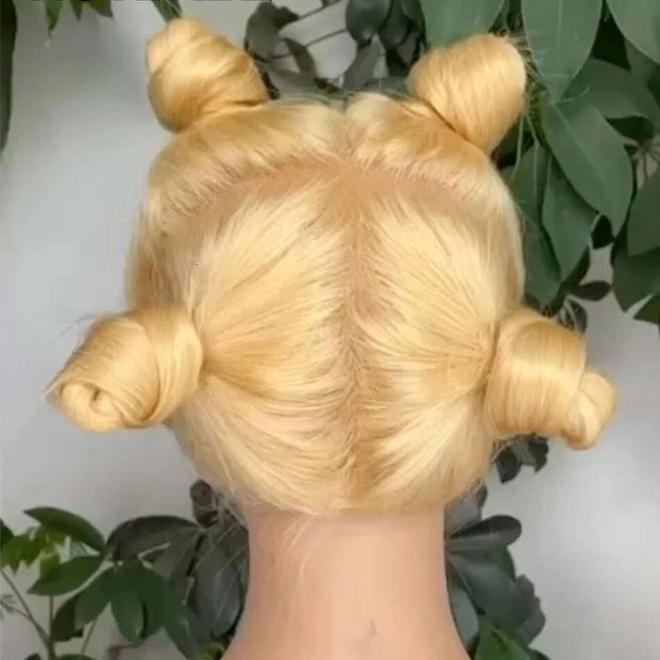 Full Real 613 Blonde Straight Remy Brazilian 100% Human Ponytail Hair Wig Transparent Lace Frontal