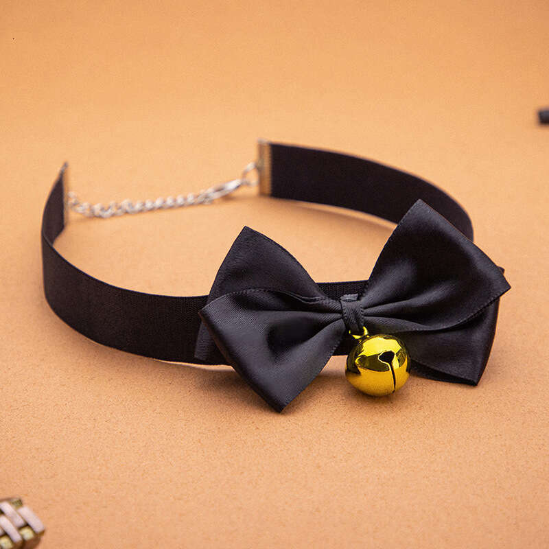 SM Sex Prop Polyester Braided Belt Black Bow Bell Collar Alternative SM Adult Products Hair Replacement