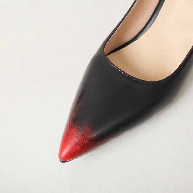 REAVE CAT Fashion Female Pumps 31 32 Pointed Toe Small Heel 6.5cm Slip On Mixed Color Plus Size 44 45 Office Lady Spring Shoes 240921