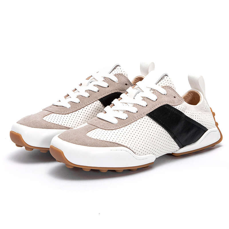 Women's New Fashion Color Matching and Versatile Casual Vintage Outdoor Leather Design Ladies Sports Shoes