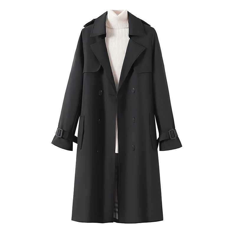 Trench Coat for Women Fashion Winter Clothes Women Long Coats and Jackets Women Belt Double Breasted Trench Coat Women ClothingX240921