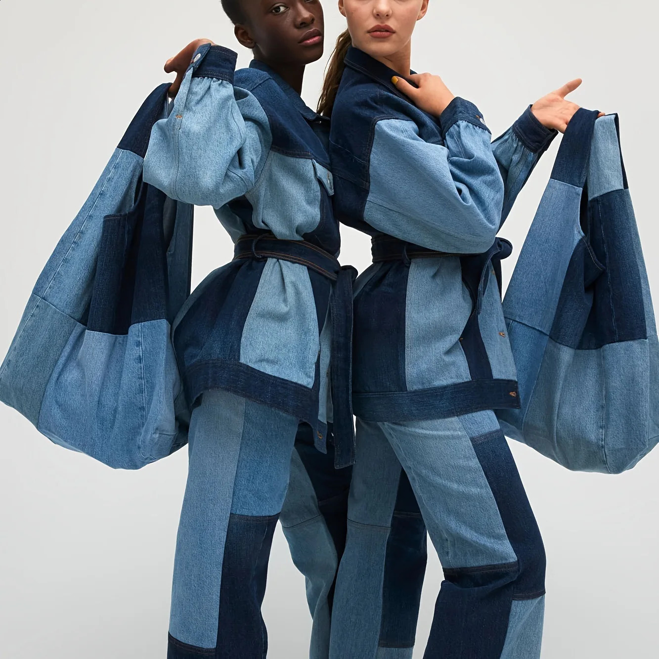 Jamhoo Retro Patch Work n Womens Shoulder Bag Fashion Cowboy Handbag Large Capacity Jeans Bolsa 240919