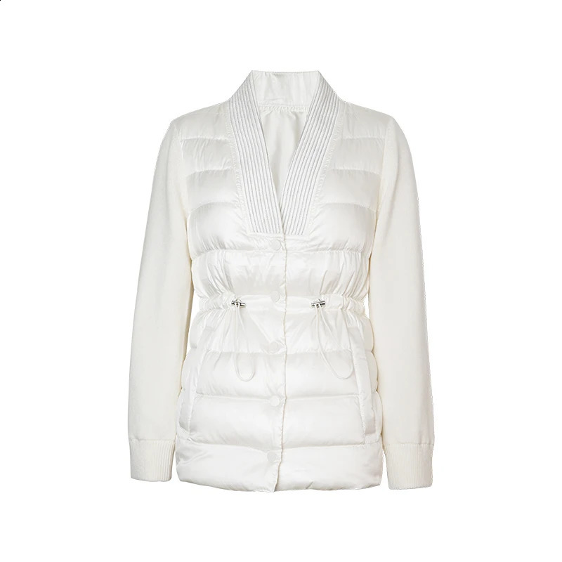 CA56 Clothing Vneck White Duck Down Jacket Womens Winter Inflatable Coat 240918