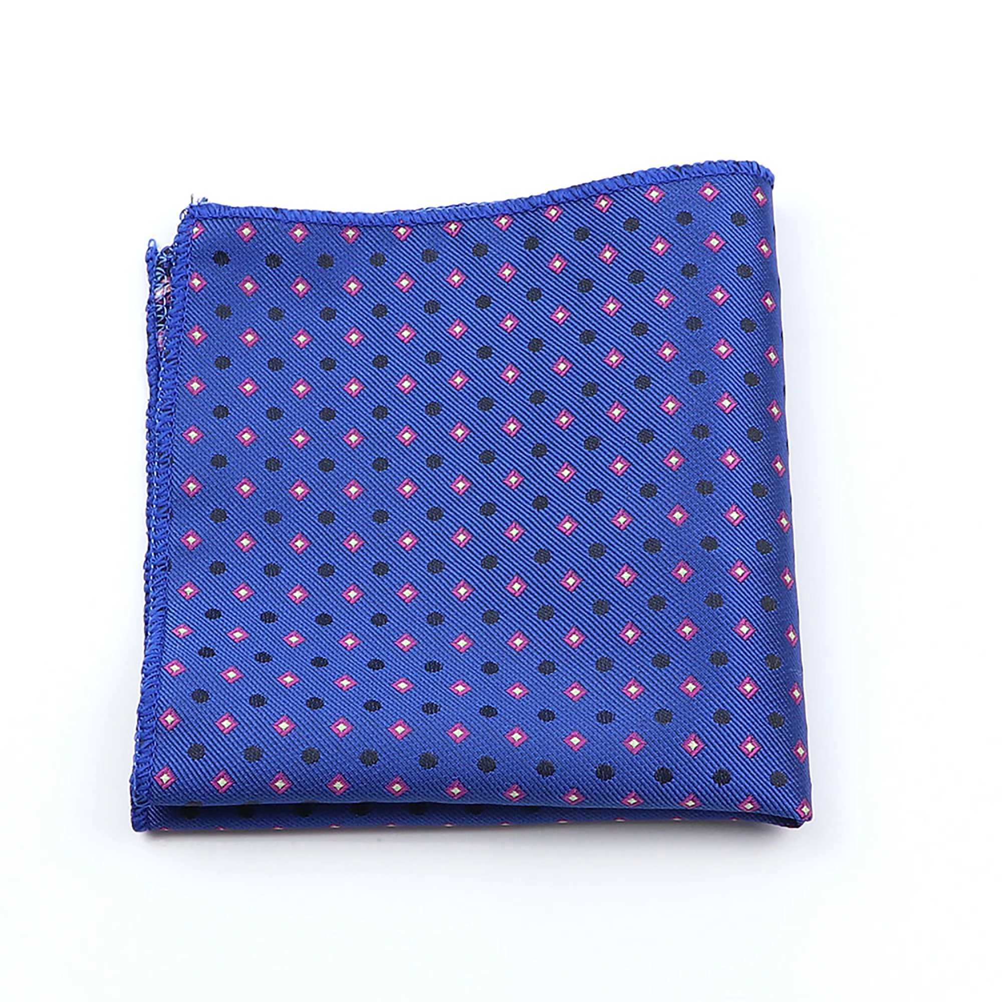 Soft Mens Pocket Squared 24 Width New Design Striped Plaid Dot Handkerchiefs Dark Blue Black Hankies Banquet Suit Accessory GiftX240921