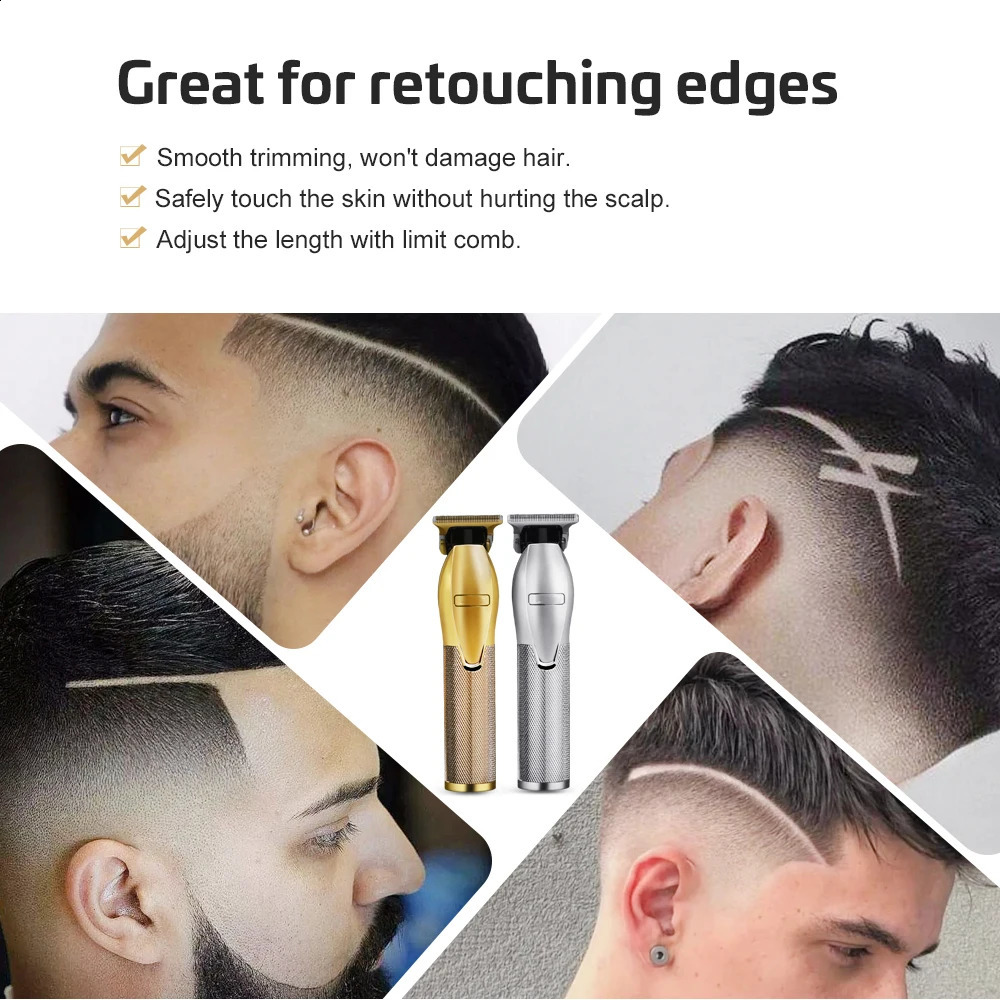 Professional Tshape Hair Trimmer for Men Barber Shaving Clipper Haircut Kit Rechargeable Electric Shaver 240911