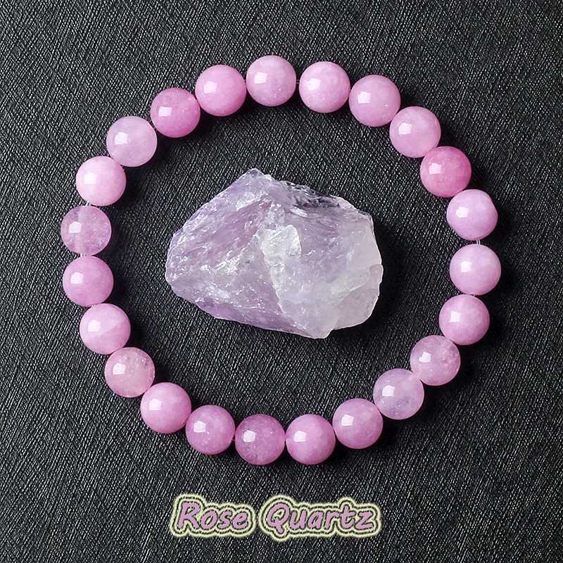 Original Rose Quartz Beads Bracelets for Women Natural Stone Pink Quartz Crystal Amethyst Fluorite Beaded Bracelet Sweet JewelryX240921