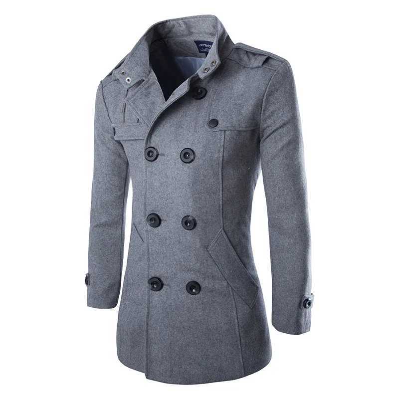 Direct shipment autumn mens dust jacket wool coat ultra-thin fitting jacket 2-color M-5XL AYG118W240711