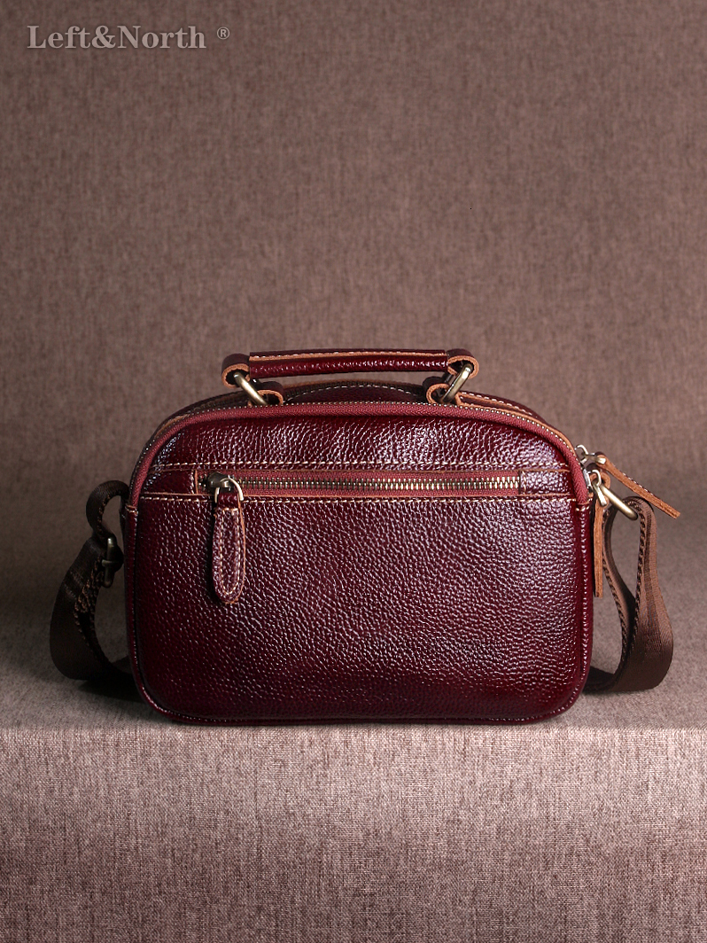 Left&North Women's Messenger Bag Trend 2024 Genuine Leather Handbags 100% Natural Cowhide Vintage Top-Handle Bags Original Brand