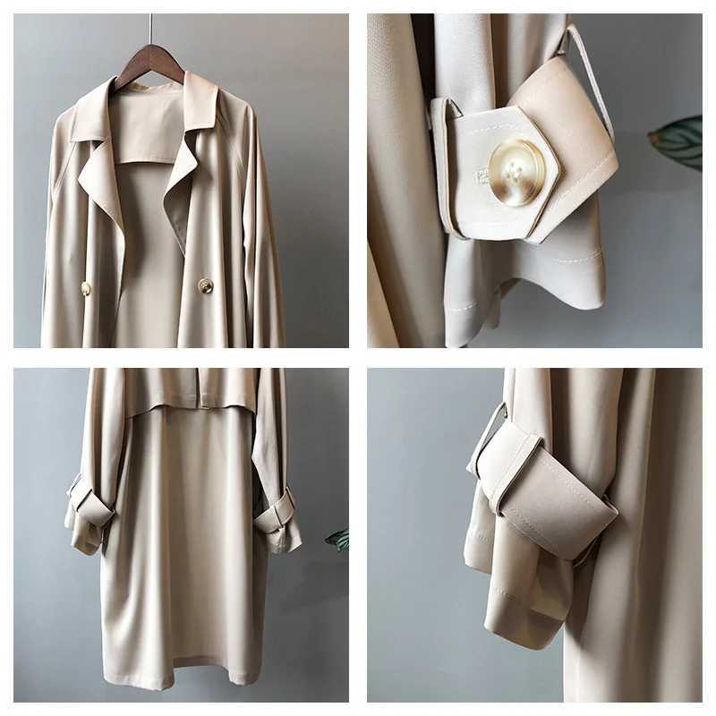 Trench Women Office Lady Baggy Temper Minimalist French Style Autumn Coat Fashion Vintage Harajuku All-match Classic Long SleeveX240921